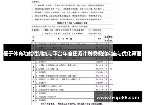 基于体育功能性训练与平台年度任务计划模板的实施与优化策略