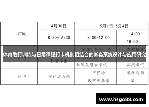 体育散打训练与日常课程打卡机制相结合的嵌套系统设计与应用研究